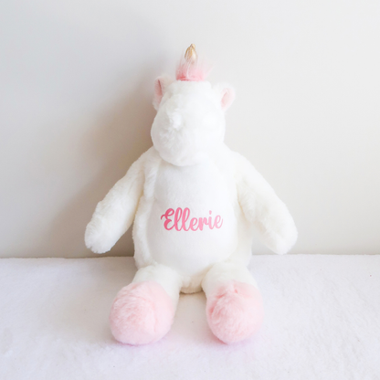 Personalised Unicorn Plush - White
