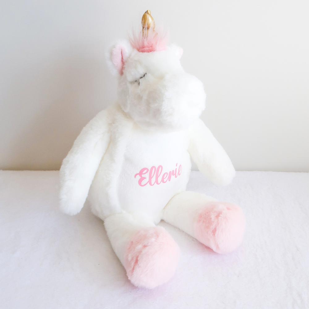 Personalised Unicorn Plush - White