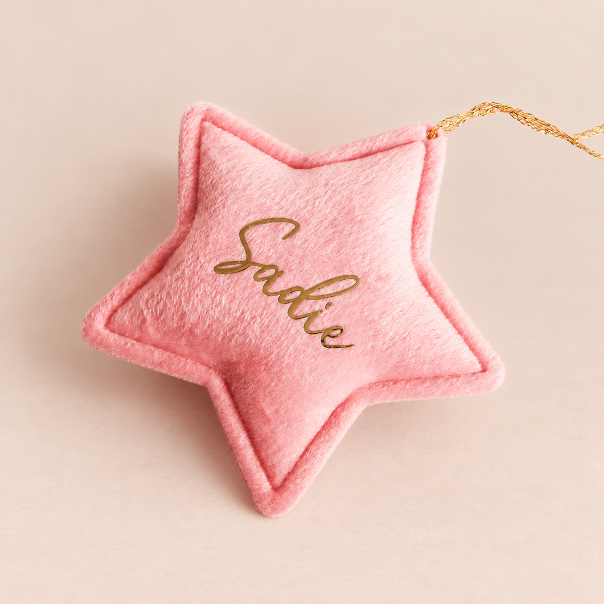 Velvet Star Ornament - Pink