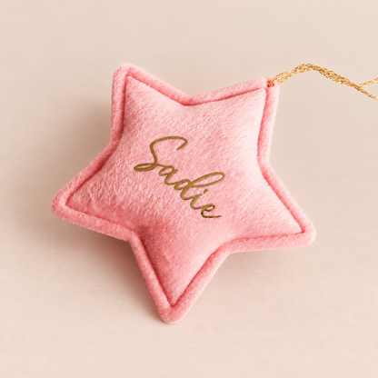 Velvet Star Ornament - Pink