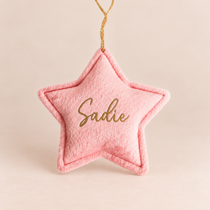 Velvet Star Ornament - Pink