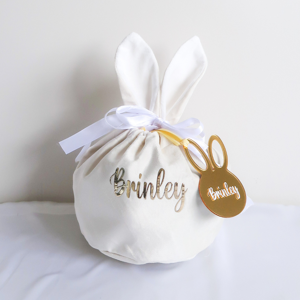 Velvet Easter Bunny Bag (White)