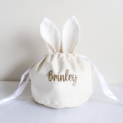 Velvet Easter Bunny Bag (White)