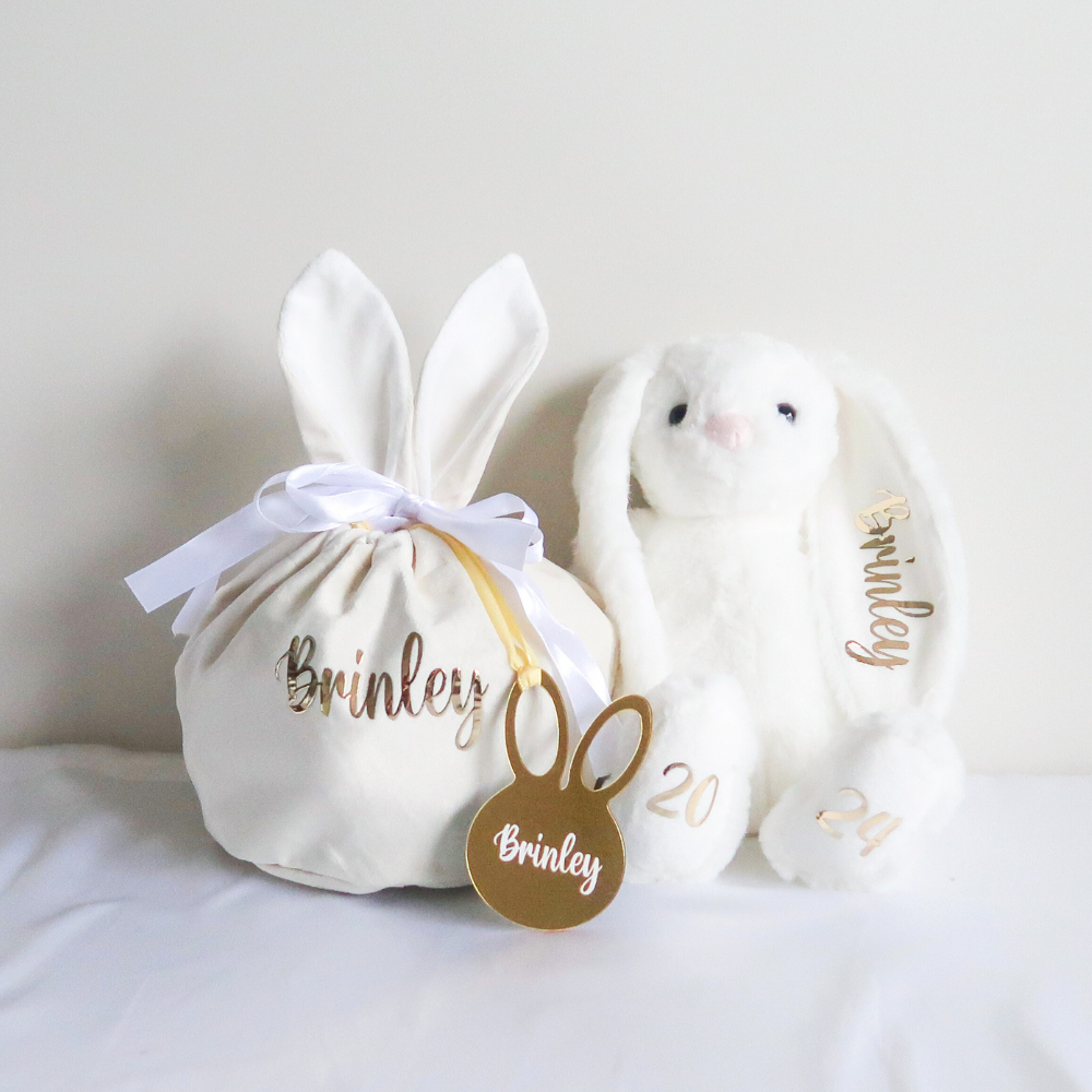 Velvet Easter Bunny Bag (White)