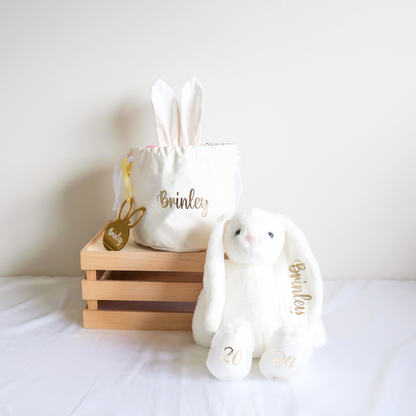 Velvet Easter Bunny Bag (White)