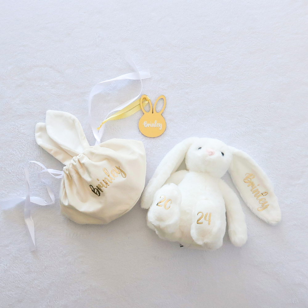 Velvet Easter Bunny Bag (White)