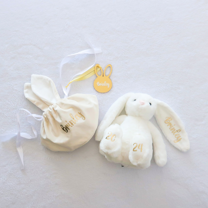 Velvet Easter Bunny Bag (White)