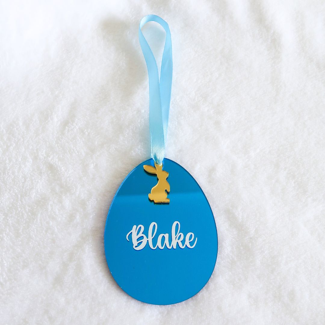 Personalised Easter Egg Ornament - Blue