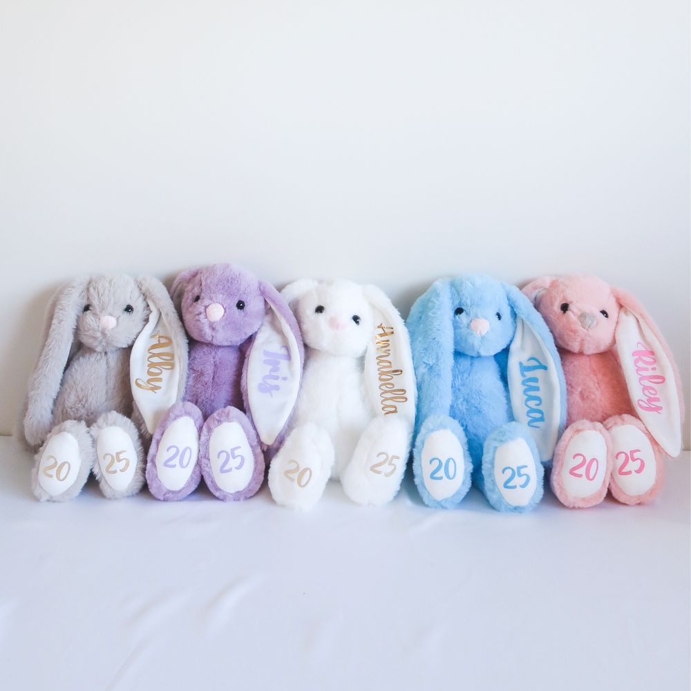 Personalised Plush Bunny - Grey