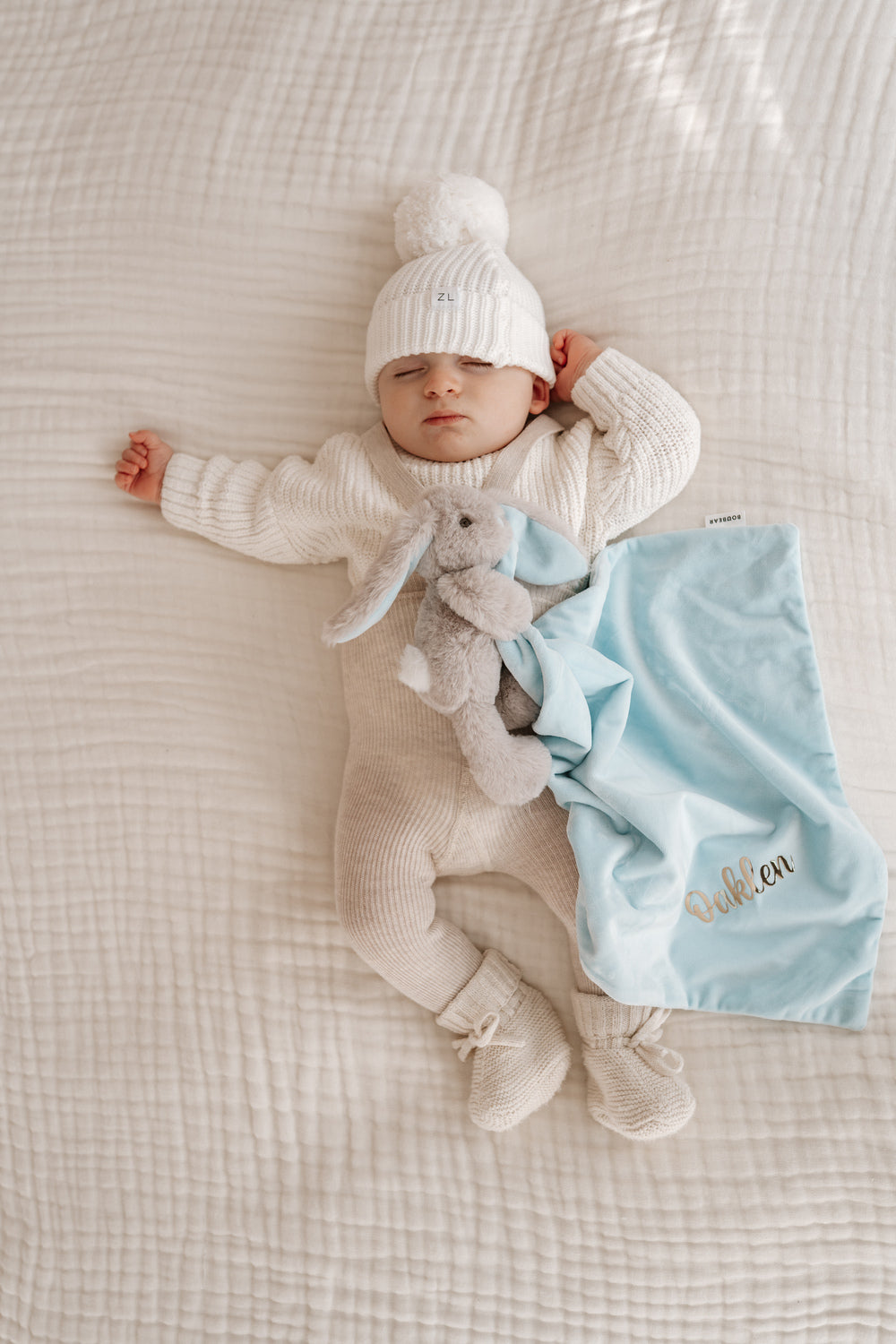 Personalised Bunny Comforter - Blue