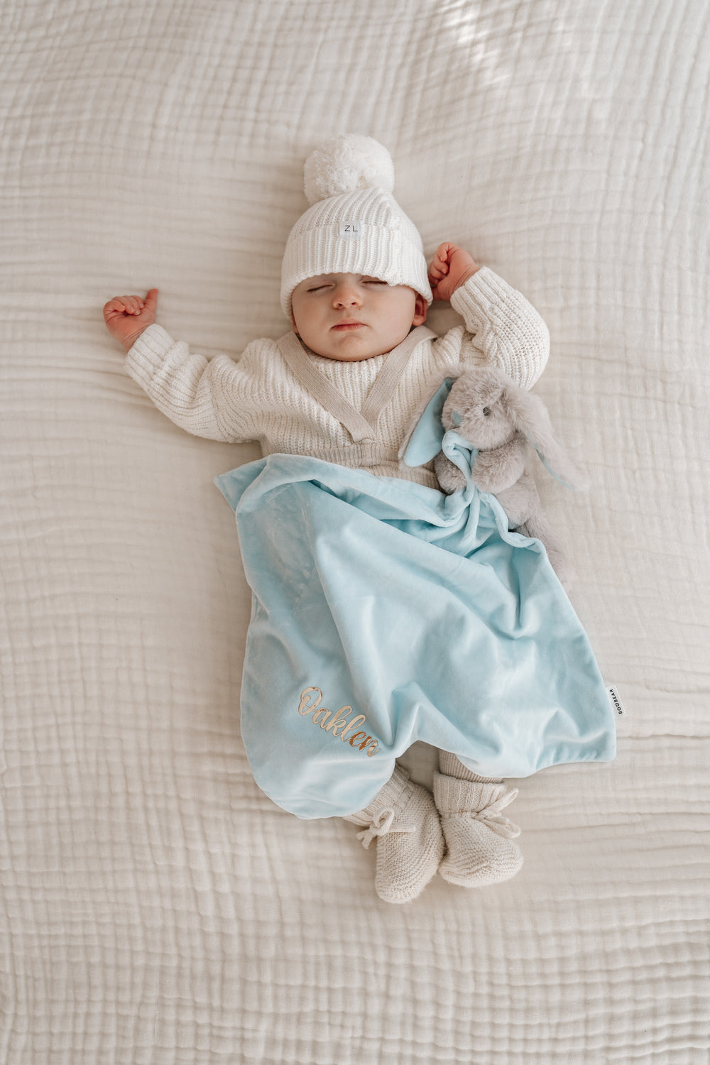 Personalised Bunny Comforter - Blue