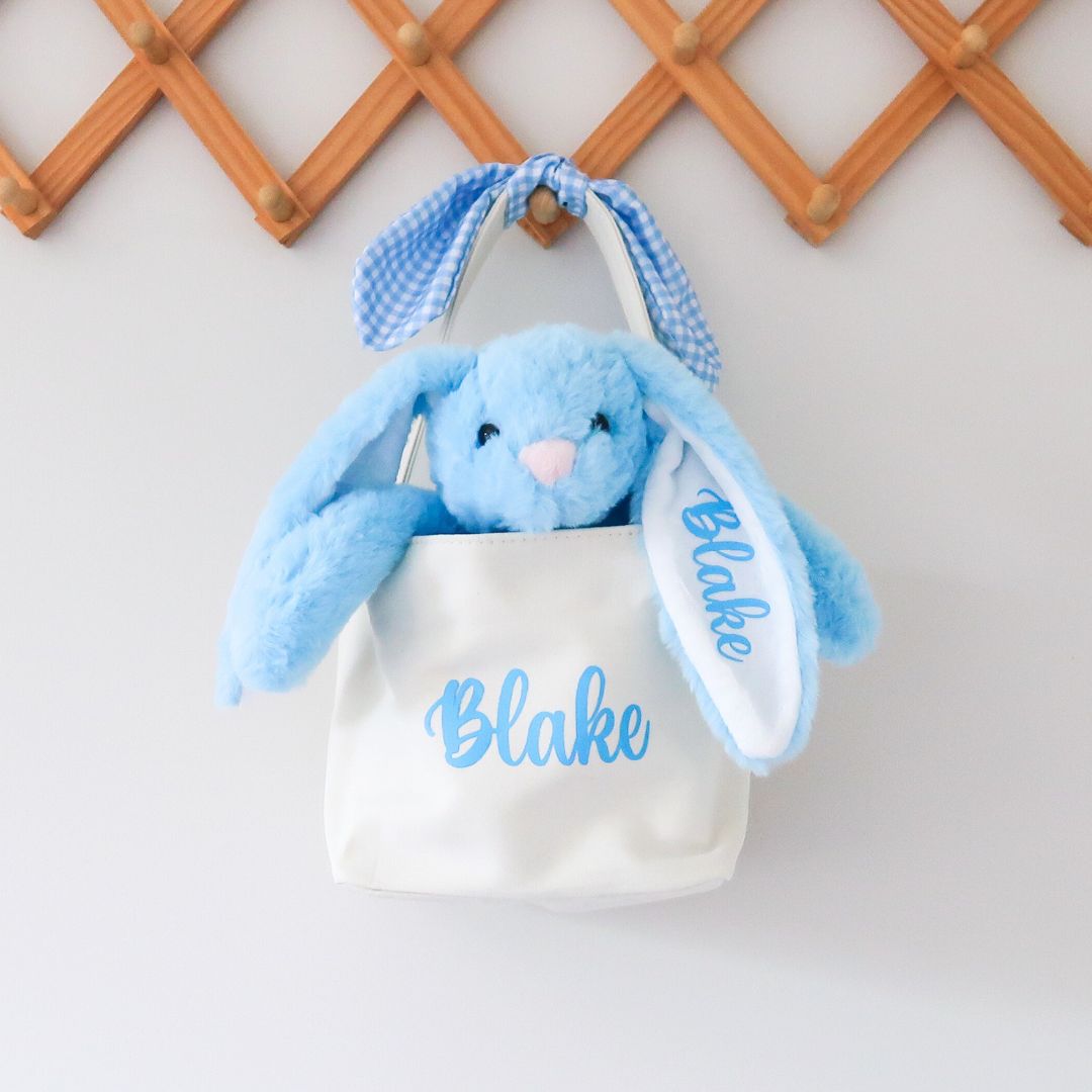 Personalised Easter Bunny Basket - Blue