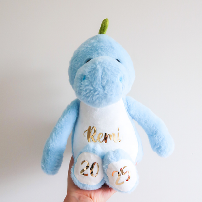 Personalised Plush Dinosaur (Blue)