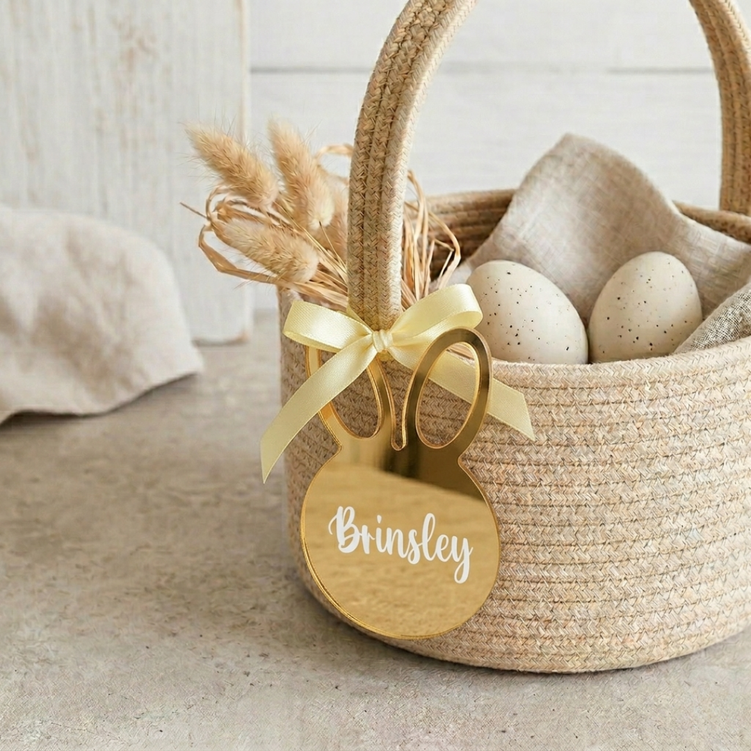 Personalised Bunny Ornament - Gold