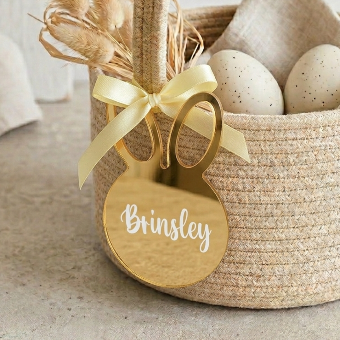 Personalised Bunny Ornament - Gold