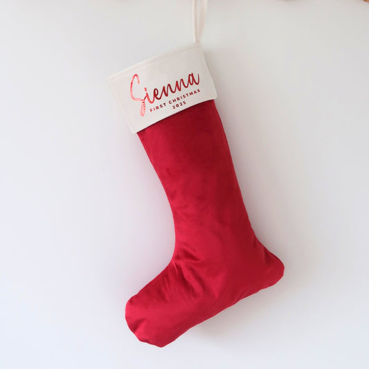 2025 Velvet First Christmas Stocking