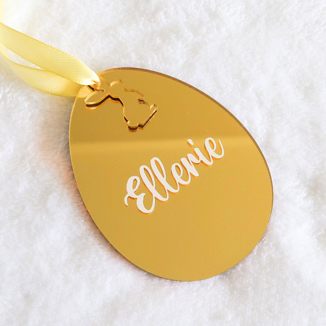 Personalised Easter Egg Ornament - Gold