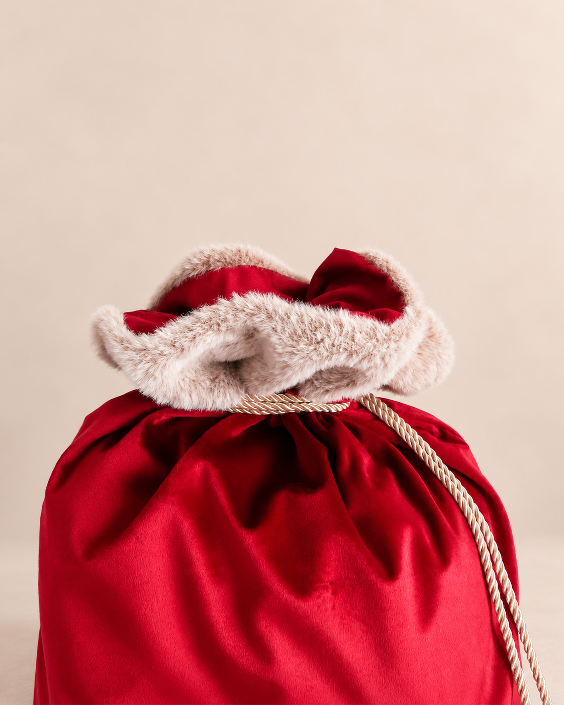 Luxe Velvet Christmas Sack – Ruby Red