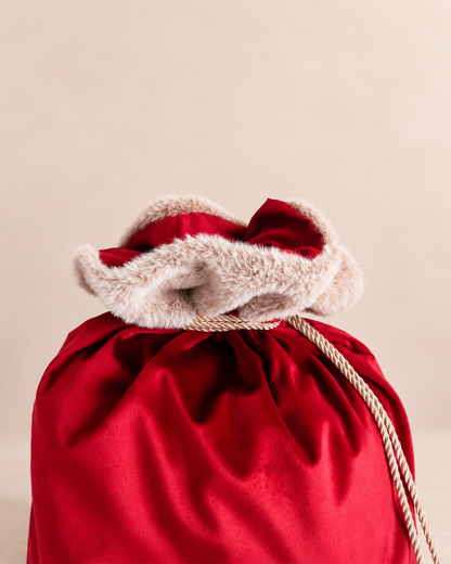 Luxe Velvet Christmas Sack – Ruby Red