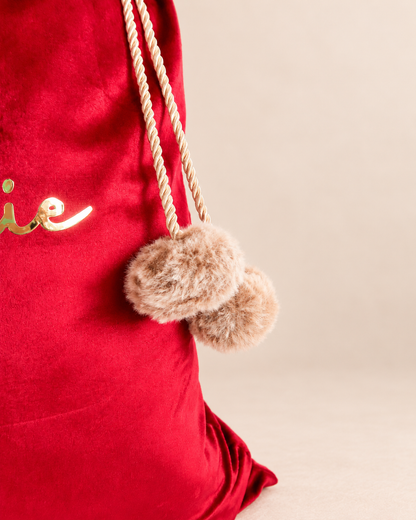 Luxe Velvet Christmas Sack – Ruby Red