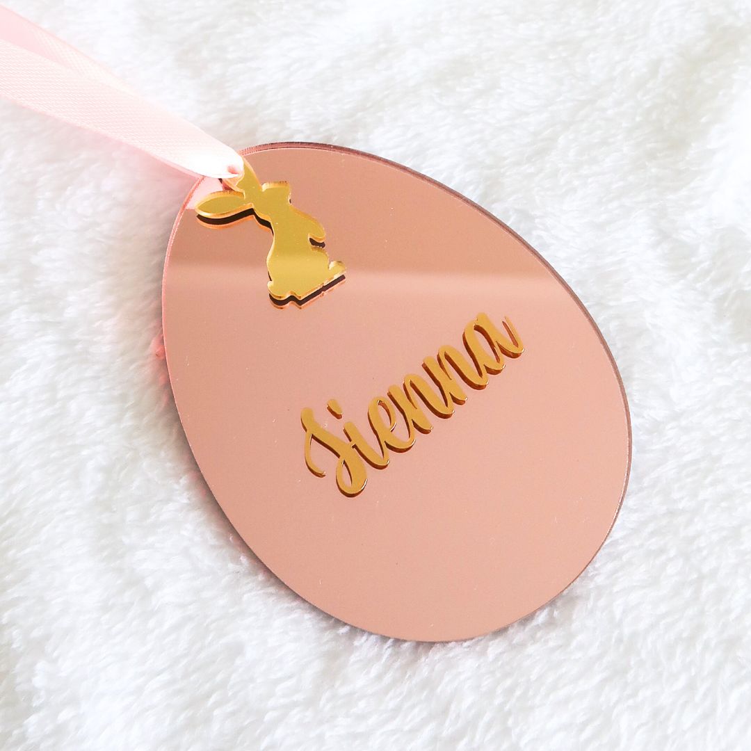 Personalised Easter Egg Ornament - Rose Gold