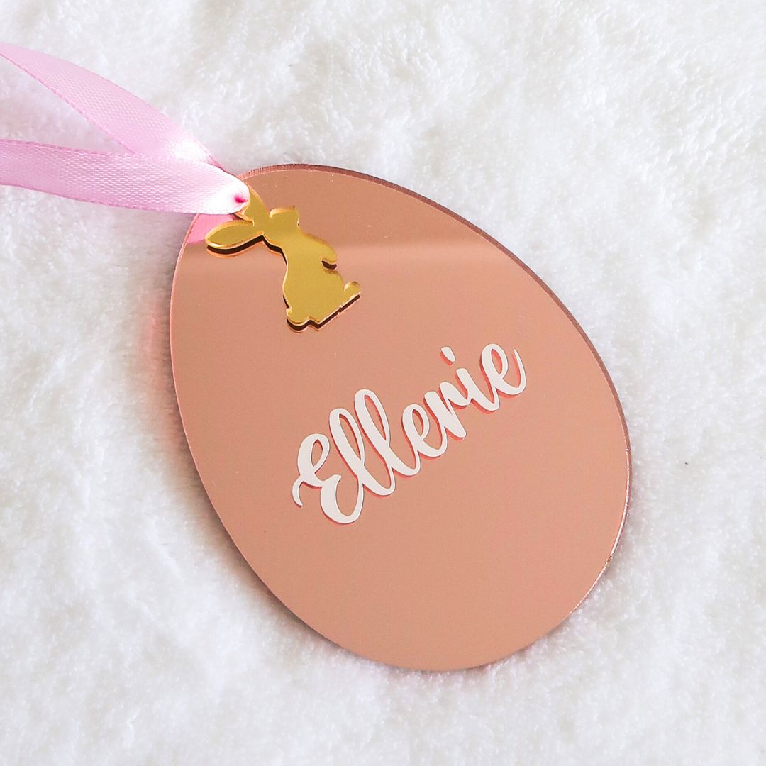Personalised Easter Egg Ornament - Rose Gold