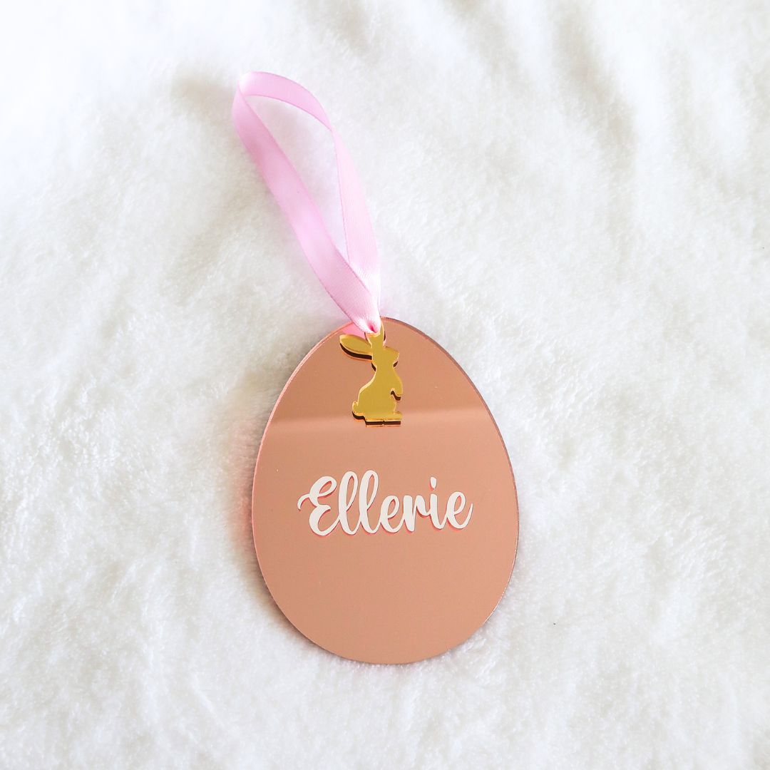 Personalised Easter Egg Ornament - Rose Gold