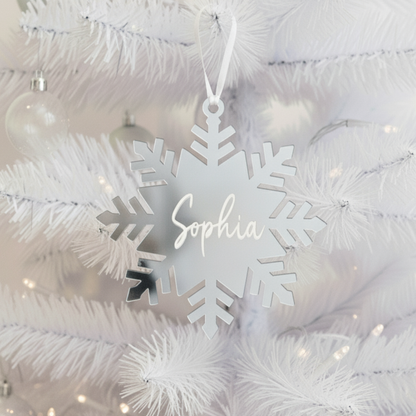 Luxe Snowflake Christmas Bauble - Silver