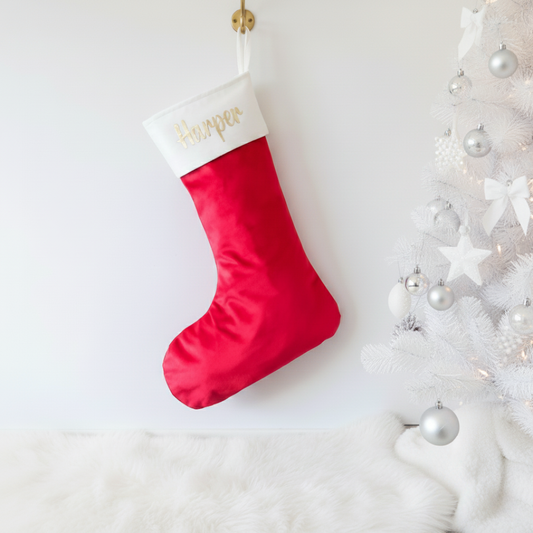 Velvet Christmas Stocking - Red
