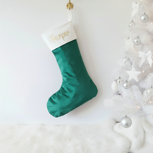 Velvet Christmas Stocking - Green
