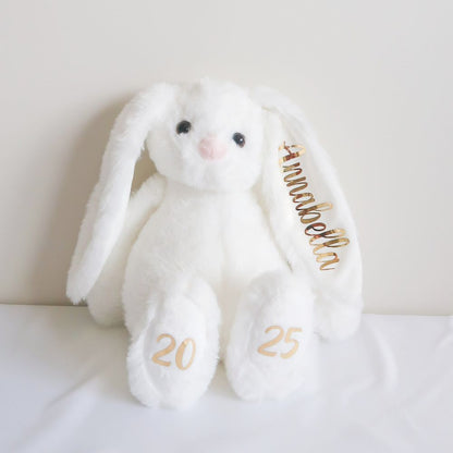 Personalised Plush Bunny- White