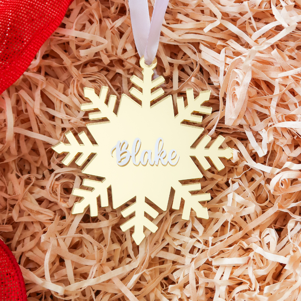 Luxe Snowflake Christmas Bauble - Gold