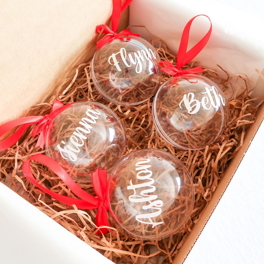 Clear Christmas Bauble (4 Pack)