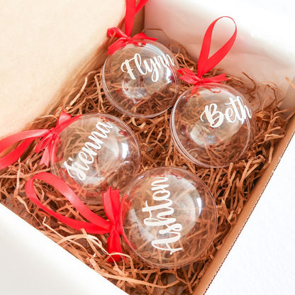 Clear Christmas Bauble (4 Pack)