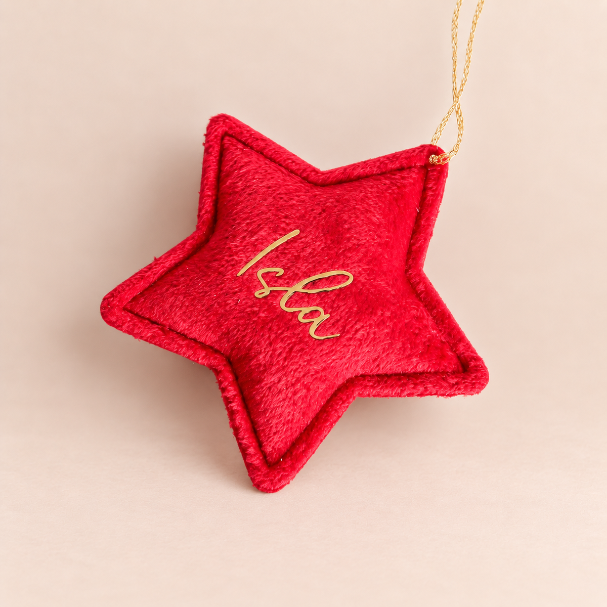 Velvet Star Ornament - Red