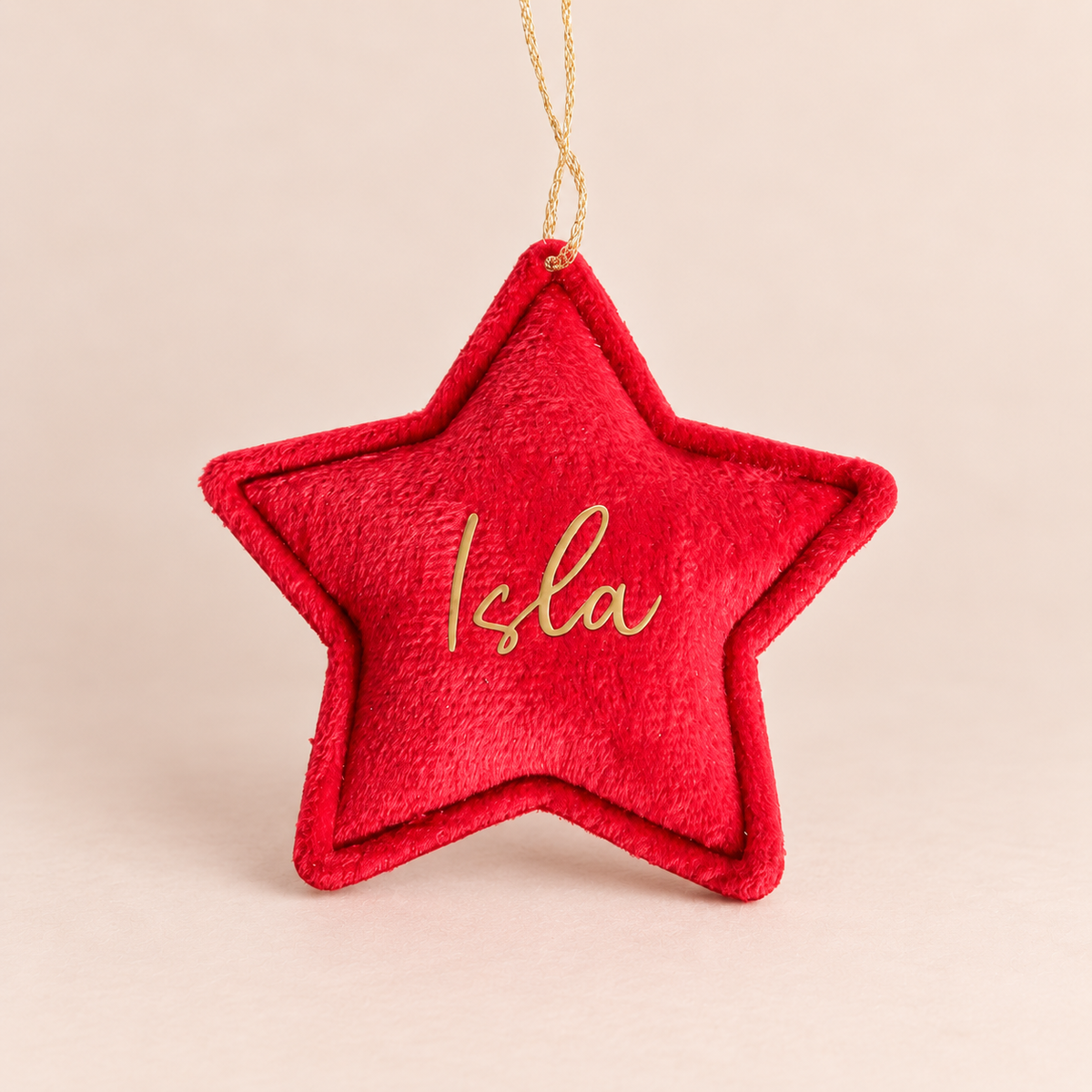 Velvet Star Ornament - Red