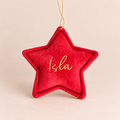 Velvet Star Ornament - Red