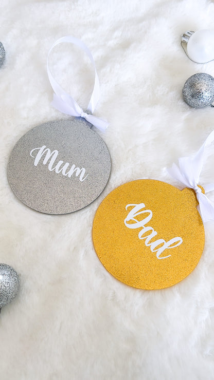 Luxe Glitter Christmas Bauble - Silver