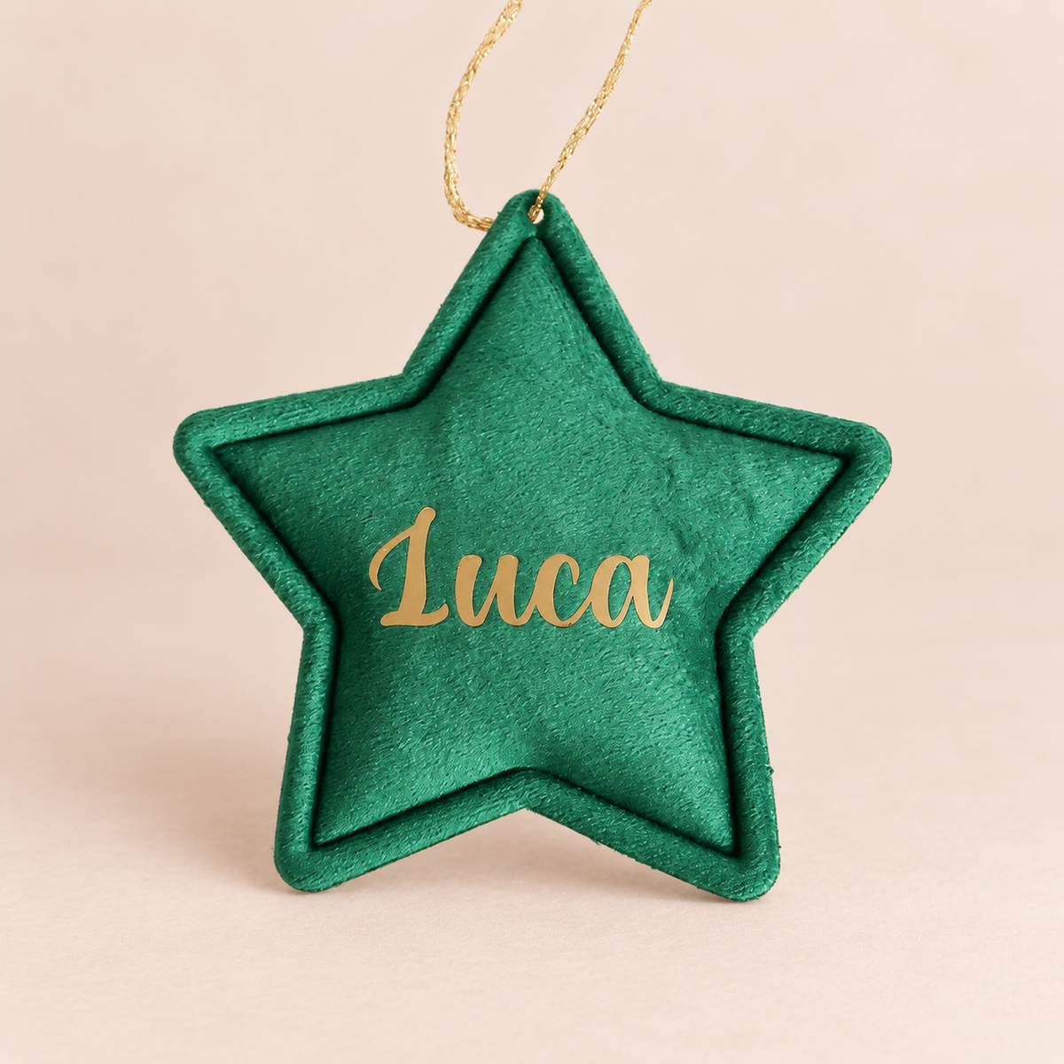 Velvet Star Ornament - Green