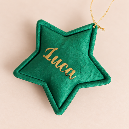 Velvet Star Ornament - Green