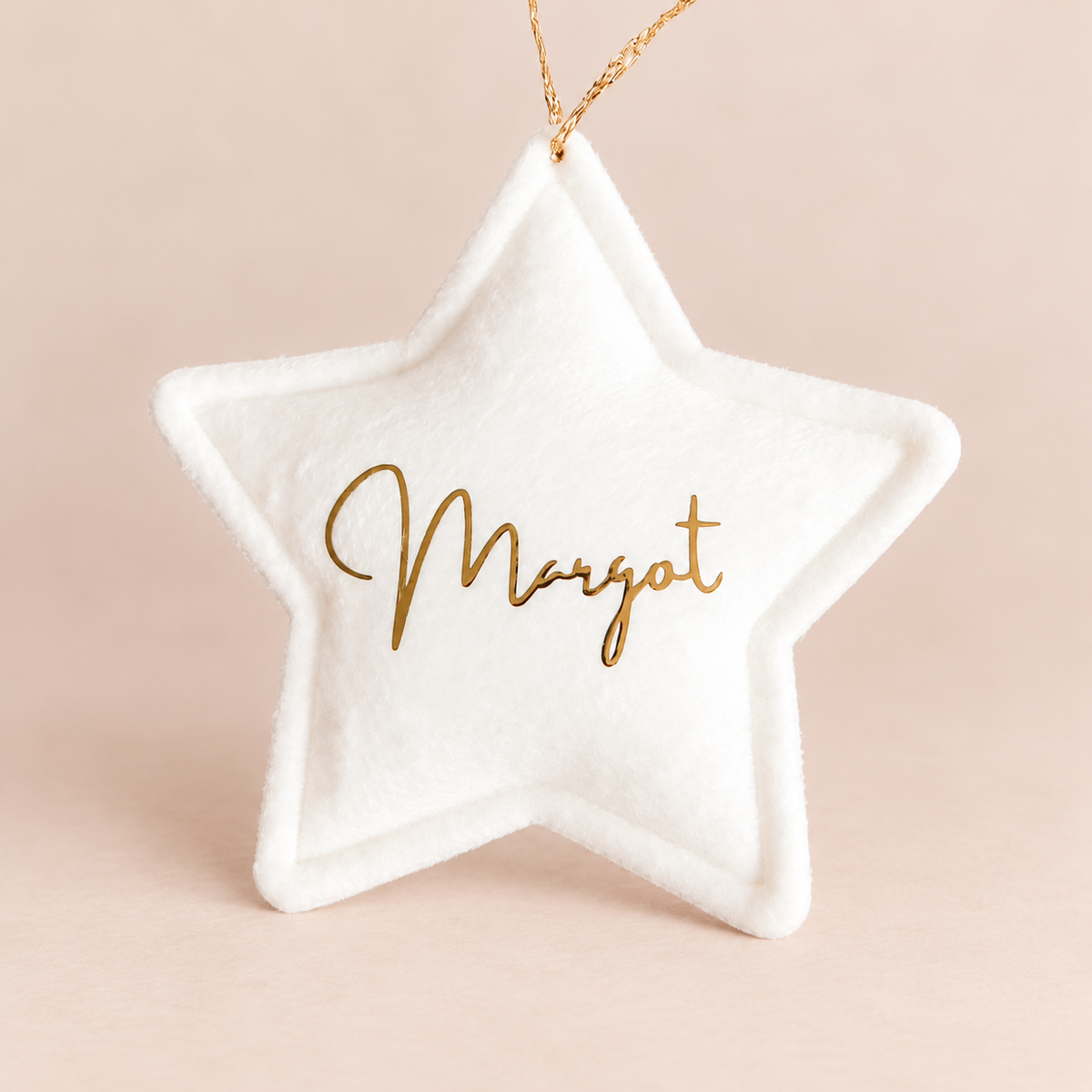 Velvet Star Ornament - White