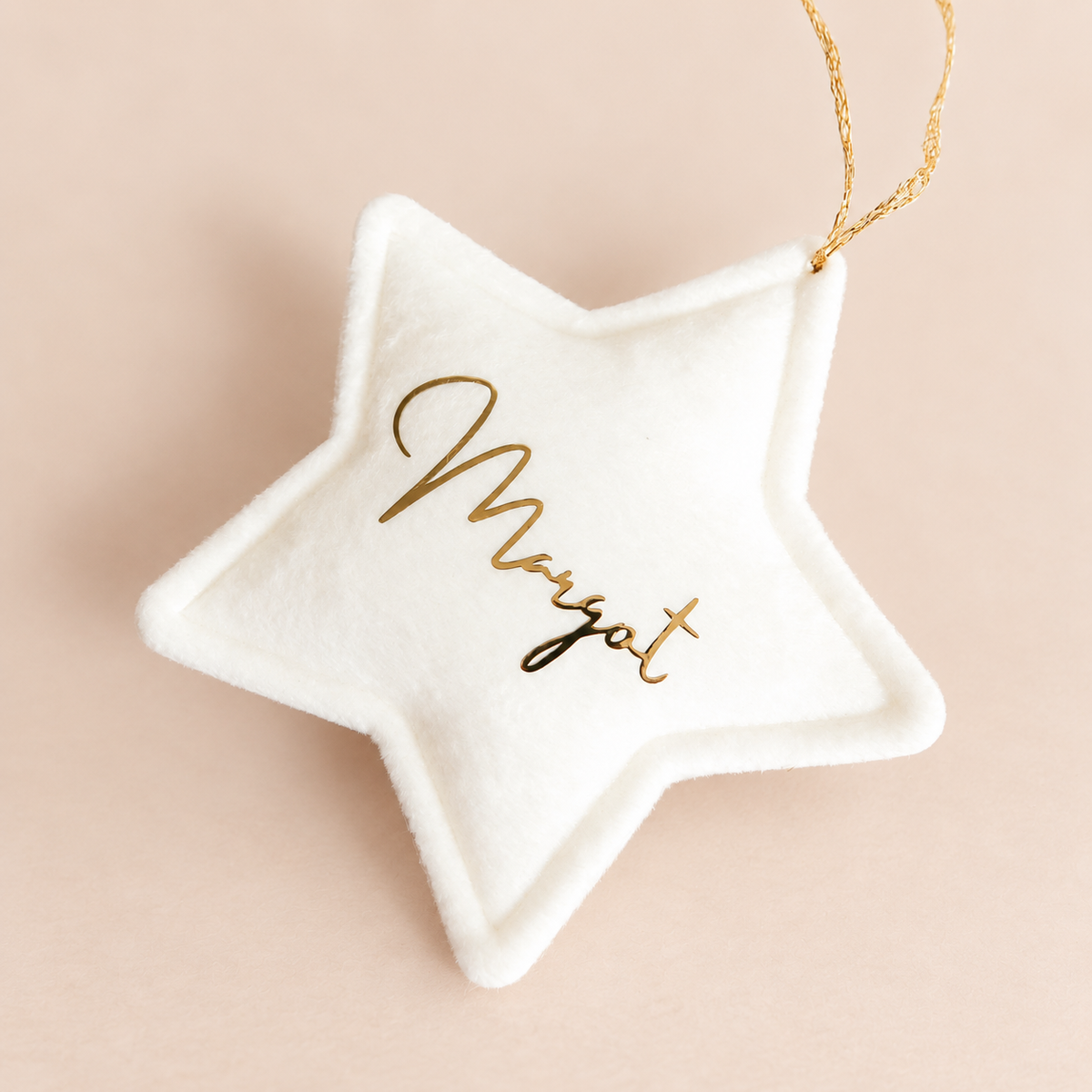 Velvet Star Ornament - White