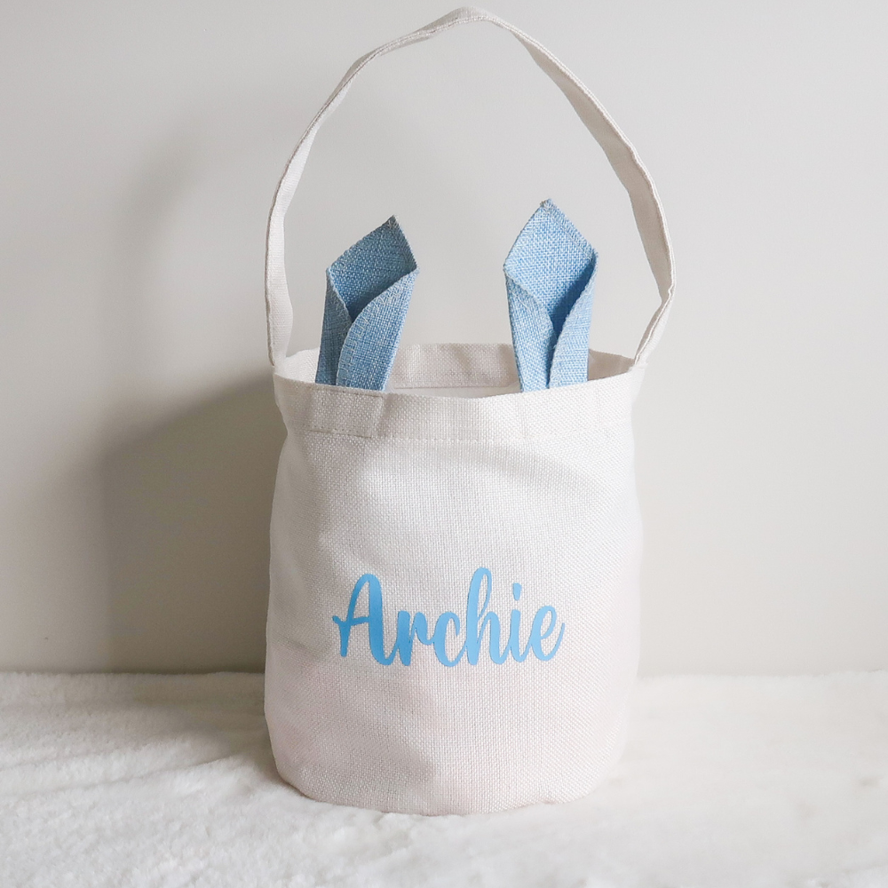 Personalised Easter Basket/Bag - Blue Ears