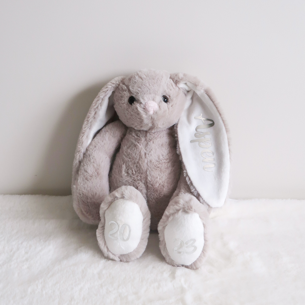 Personalised Plush Bunny (Grey)