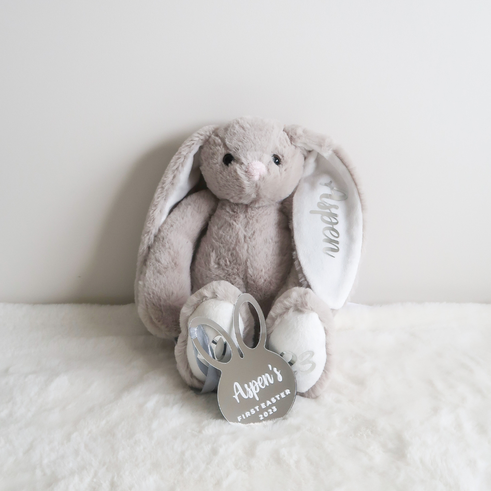 Personalised Plush Bunny (Grey)