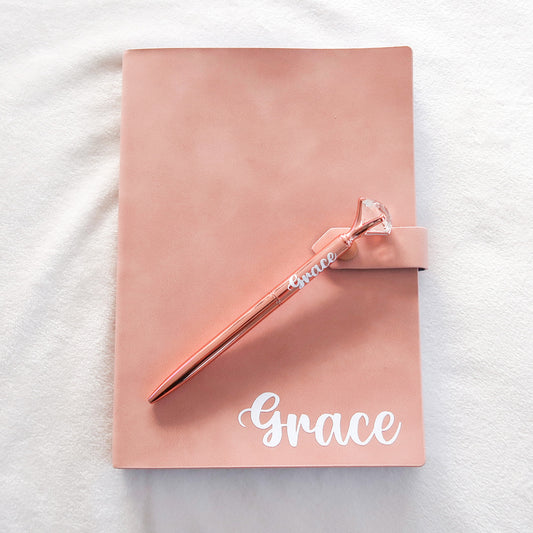 Personalised A5 Snap Journal - Pink