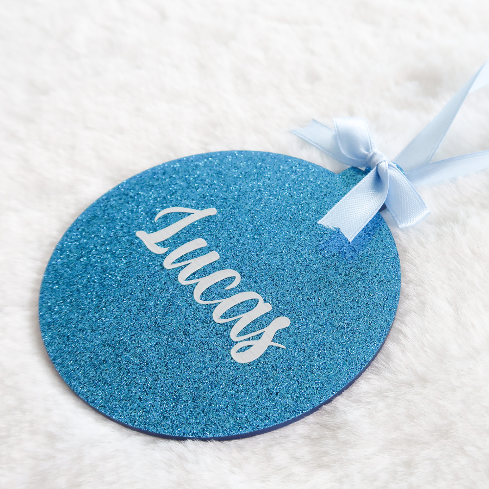 Luxe Glitter Christmas Bauble - Blue